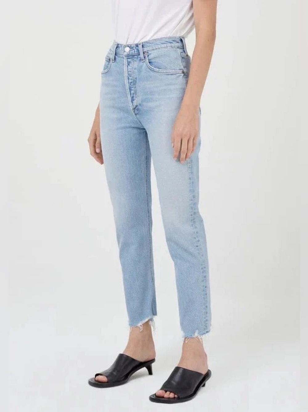 Agole Riley Crop High Rise Straight Jeans in Bitter